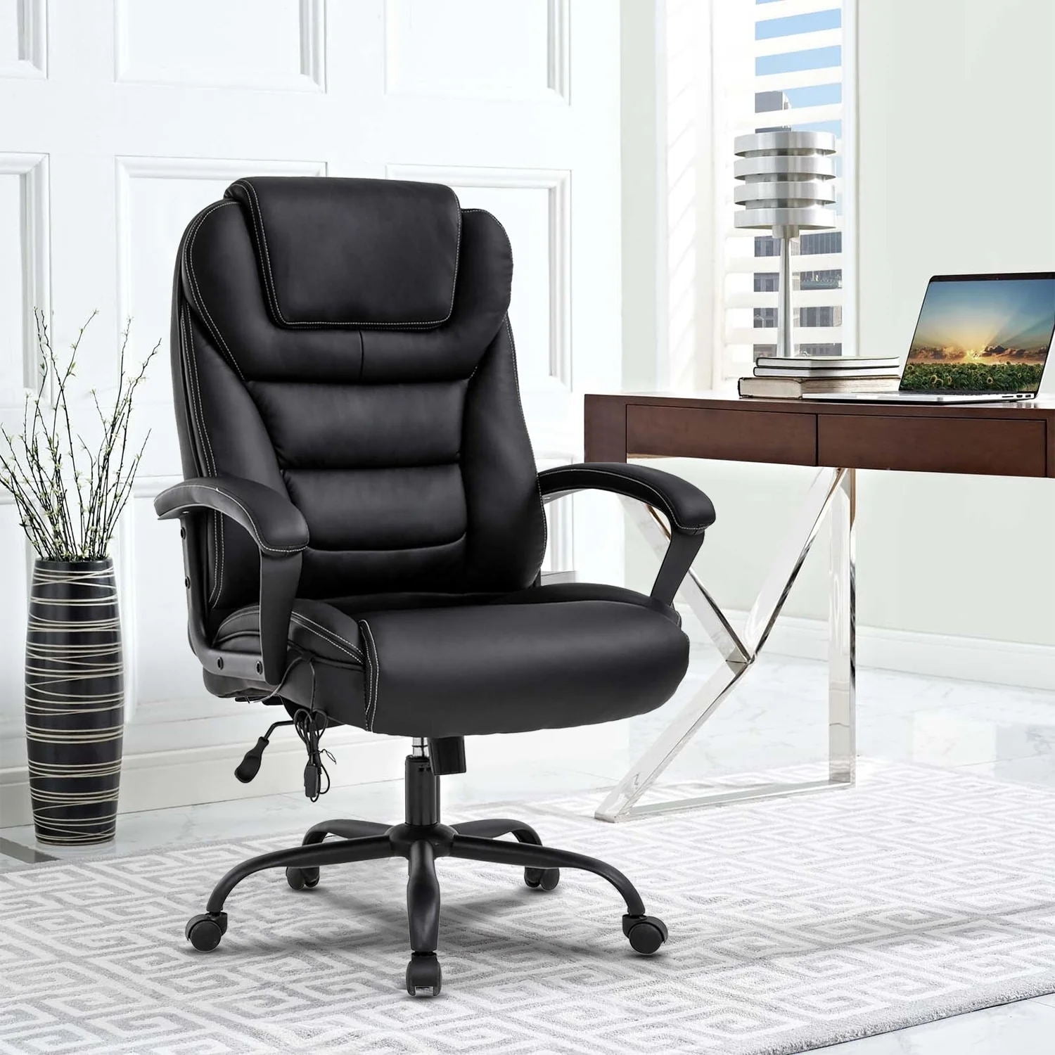 LCH Executive Chair with Adjustable Height & Lumbar Support, 500 lb ...