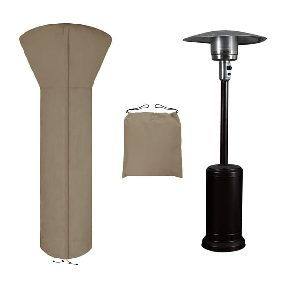 LCHOME 89"x 33"x 19" inch Brown.Waterproof Outdoor Patio Heater Covers with Zipper and Storage Bag, Dust-proof UV-Resistant Windproof Propane Heavy Duty Heater Cover for Standing Heater.