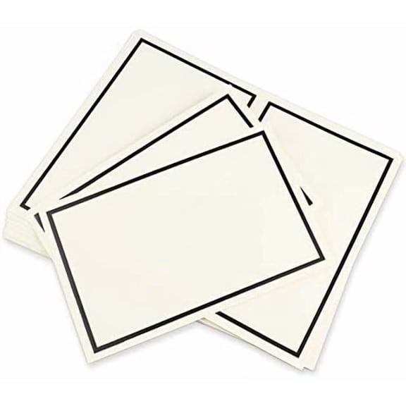 LCI Paper Ivory 2up Black Border Printable Invitations - Ecru, 25 pack