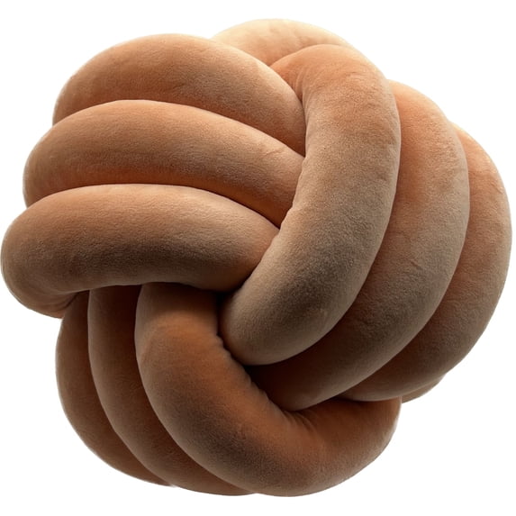 LCM Home Fashions Soft Home Decorative Plush Knott Pillow Ball Pillow Cushions - N/A Orange