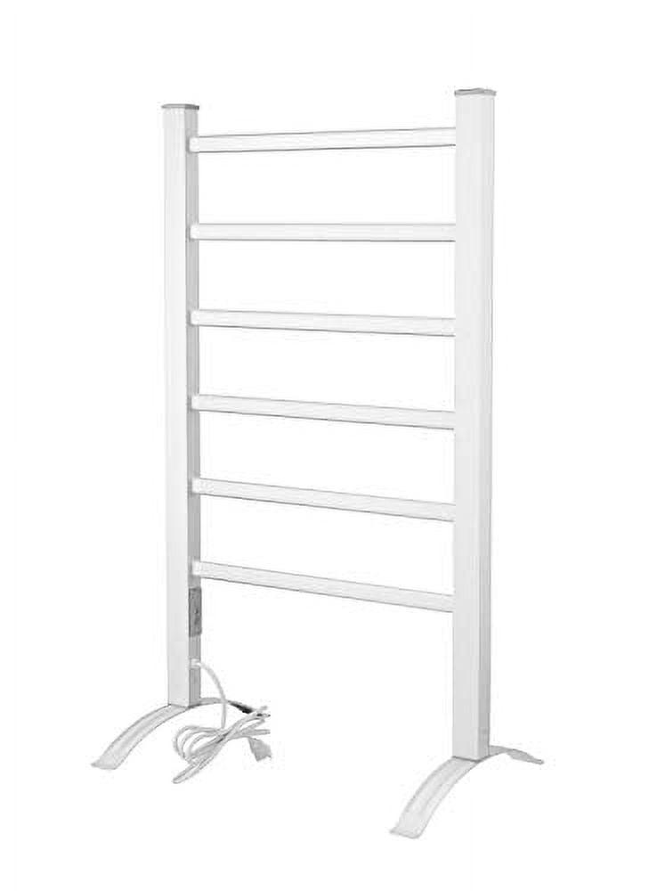 Costway 6-Bar Aluminum Heated Towel Warmer - Freestanding Or Wall Mounted With Timer