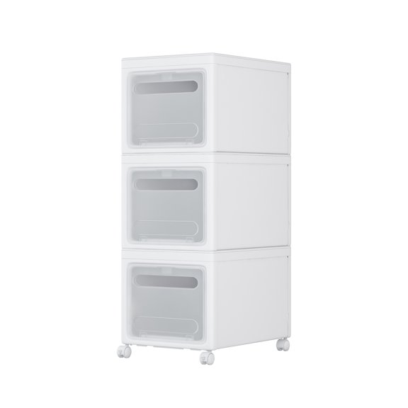 LCM Home Stackable Storage Bin With Lids & Wheels