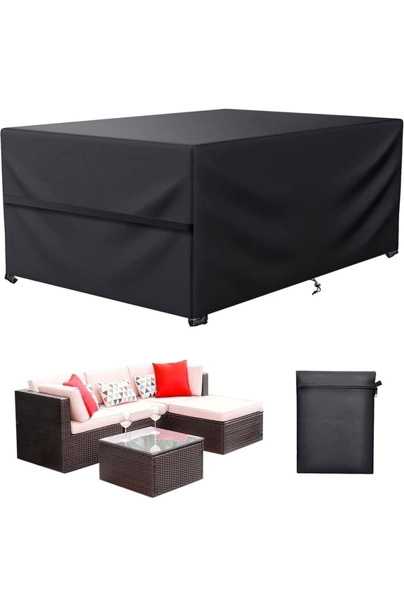 Patio Furniture Cover ,Outdoor Furniture Covers Waterproof General Purpose, Outdoor Sofa Sets Covers Heavy Duty Windproof Anti-UV 91”Lx65”Wx31.5”H