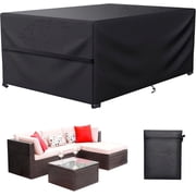LCGOD Patio Furniture Cover ,Outdoor Furniture Covers Waterproof General Purpose, Outdoor Sofa Sets Covers Heavy Duty Windproof Anti-UV 91”Lx65”Wx31.5”H