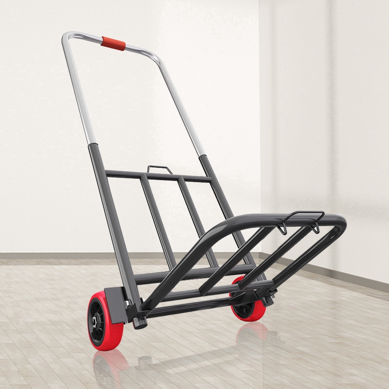 LCOKEIY 175lb Capacity Folding Dolly Cart with Wheels and Telescoping Handle for Household, Heavy Duty Hand Truck Portable Luggage Cart
