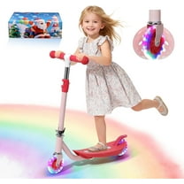 LCOKEIY Kick Scooter for Kids 4-8 Years Age Outdoor Toy- 2 Wheels Light-Up Toddler Scooter,Anti-Crack Frame, Height Adjustable, Red