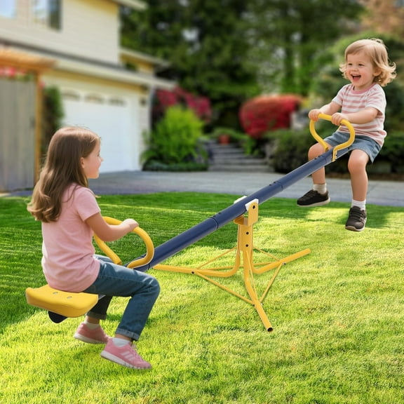 LCOKEIY Kids Seesaw, 360 Rotating Teeter Totter for Kids 6+, 200lbs Capacity Kids Outdoor & Backyard & Garden & Lawn Play