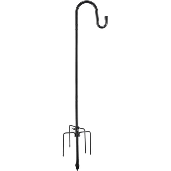 Shepherds Hook for Outdoor, 62 Inch Adjustable Bird Feeder Pole with 5 Prong Base, Garden Hanger Stand for Hummingbird Feeder, Wind Chime, Lantern