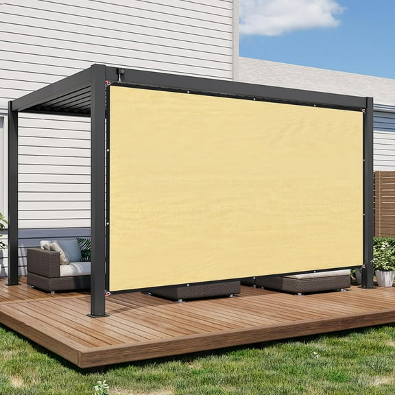 LCOKEIY Sun Shade Sail 6' x 10' Rectangle Sand UV Block Sunshade for Backyard Yard Deck Patio Garden Outdoor