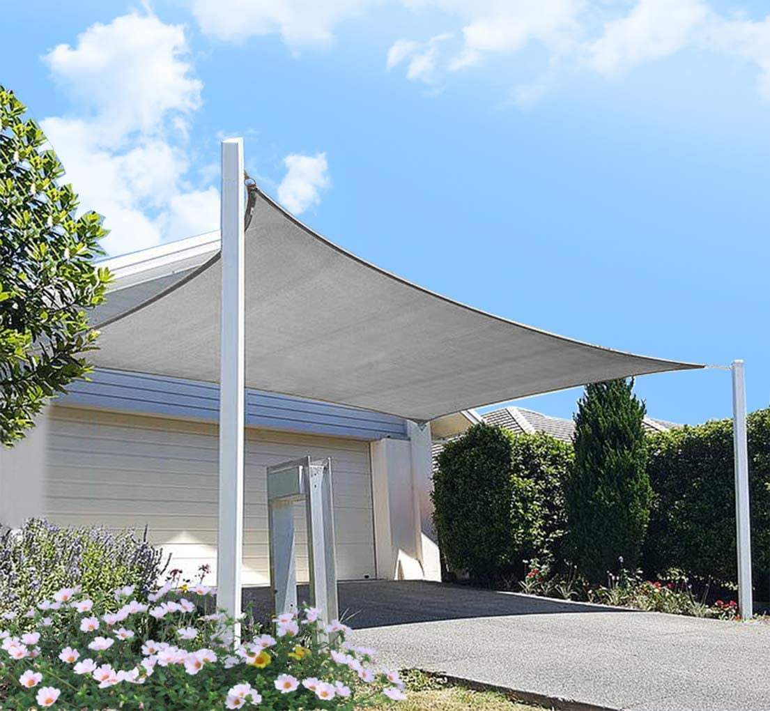 LCOKEIY Sun Shade Sail Canopy 6/8/10/12/16/20ft, 95% UV Block Rectangle ...