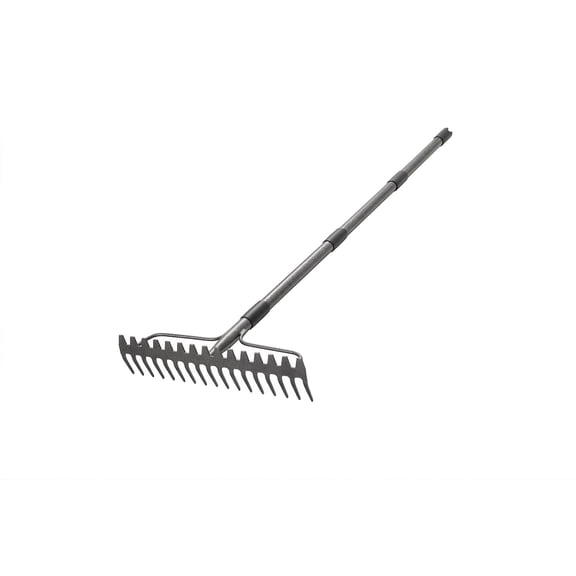 LCOKEIY 63" Adjustable Garden Rake for Leaves with 17 Tines, Heavy Duty Metal Thatch Rake for Lawn Yard Loosening soil