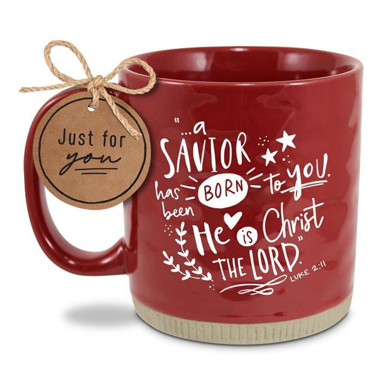 Red Ceramic Christmas Mug with Inspirational Quote