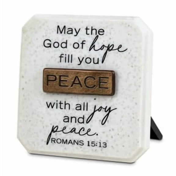 LCP 40362 3.75 x 0.625 x 3.75 in. Copper Stone Plaque Peace Tabletop