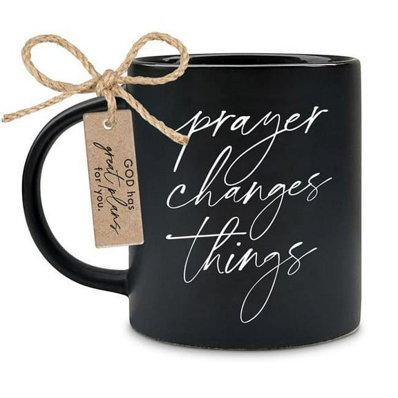 LCP 18475 Mug Black Prayer Changes Things 18 Oz