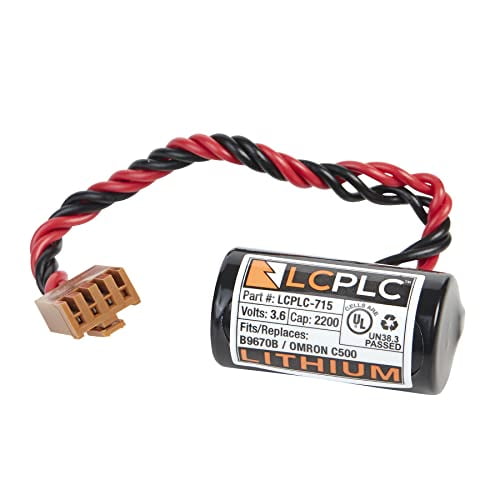 LCPLC-715 PLC Replacement Batteries - 3.6-Volt Lithium Thionyl Chloride Batteries for B9670B, C500-BAT08, B9670BSM - Non-Rechargeable 2100mAh 3.6V Lithium Battery for Programmable Logic Controllers
