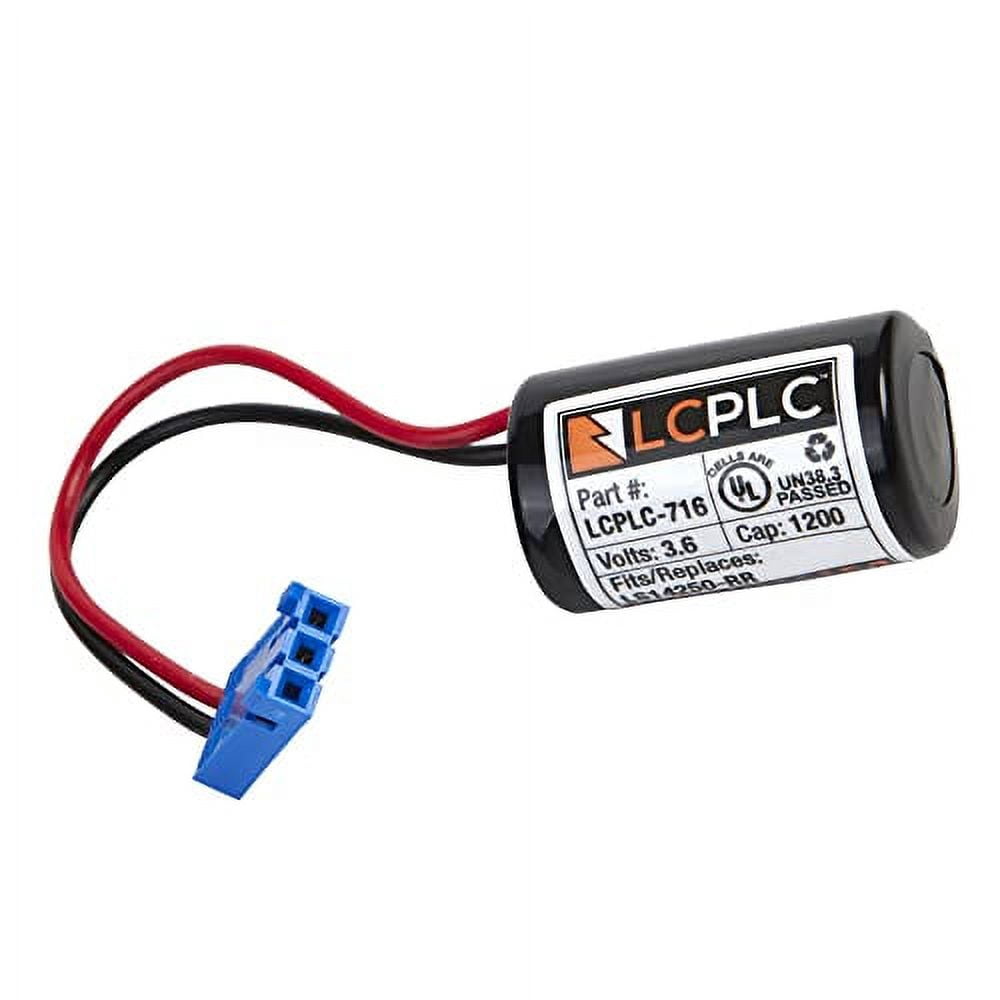 LCPLC-716 PLC Replacement Batteries - 3.6-Volt Lithium Thionyl Chloride Batteries for LS14250-RR, 257101, MKD Motors - Non-Rechargeable 1000mAh 3.6V Lithium Battery for Programmable Logic Controllers