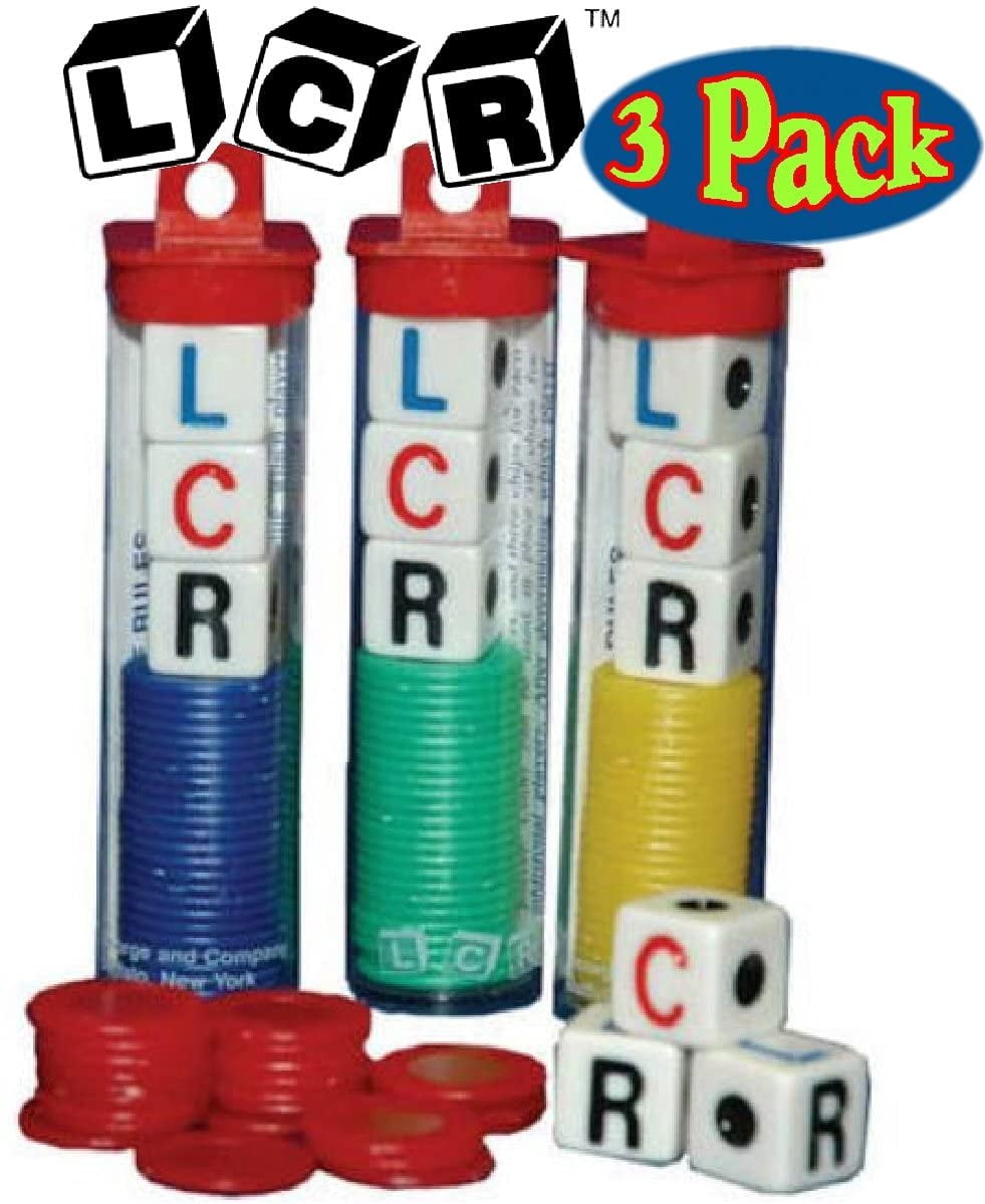 George & Company Llc Lcr Dice Game Set Bundle (Left Right Center) 3 Pack Assorted Colors