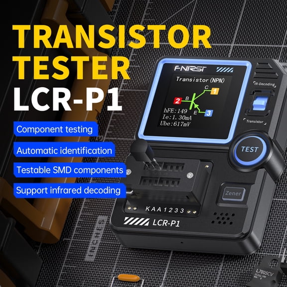 LCR-P1 Transistor Tester, LCR ESR Meter, MOSFET NPN PNP SMD Multifunctional Tester, Diode Transistor Capacitor Meter Resistor