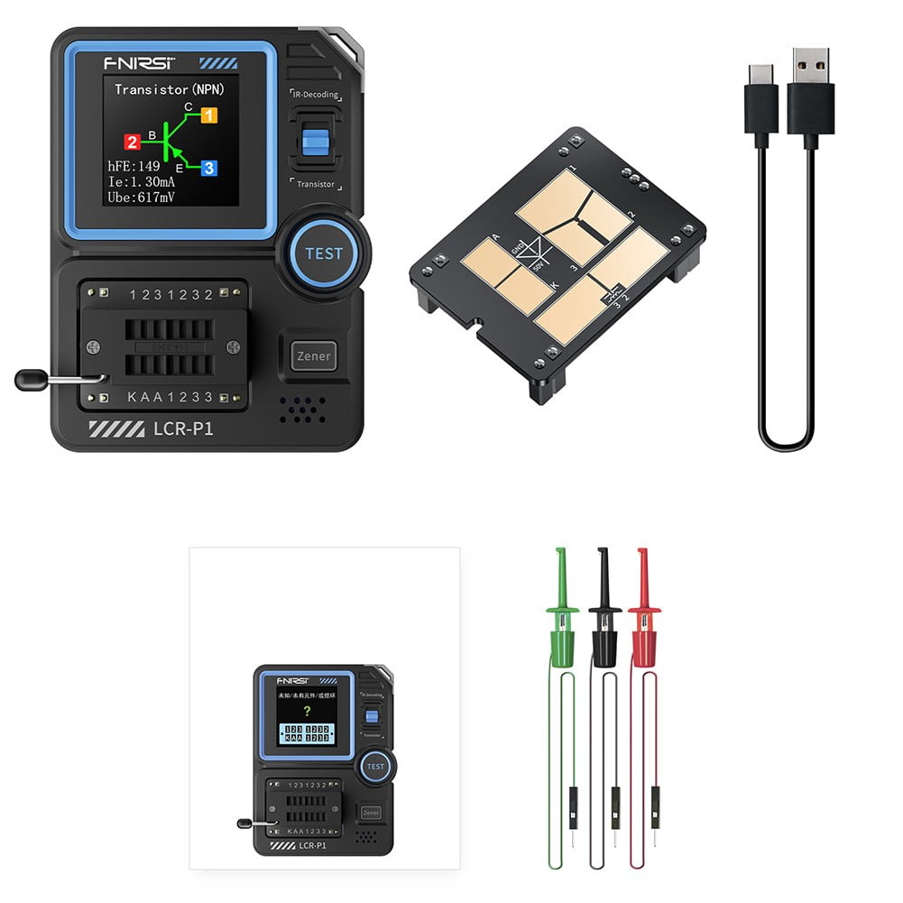 LCRP1 transistor tester, diode, transistor, capacitor, resistance
