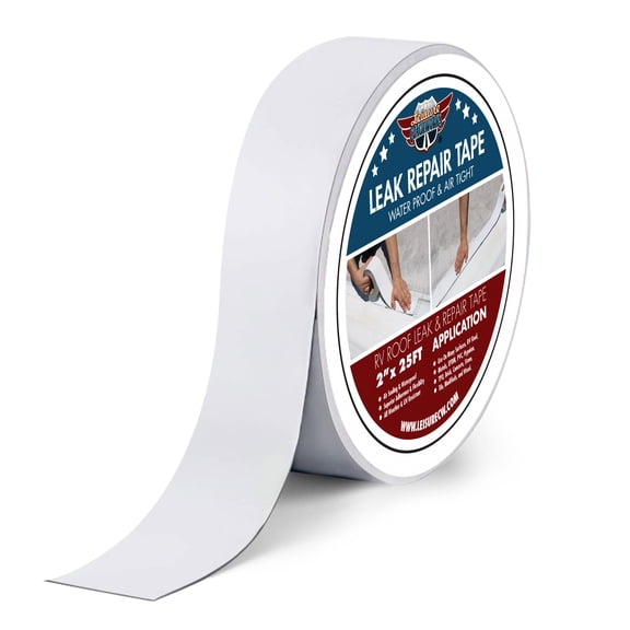 LCW 2" x 25' RV Leak Repair Tape UV Weatherproof Roof Seal Sticky White
