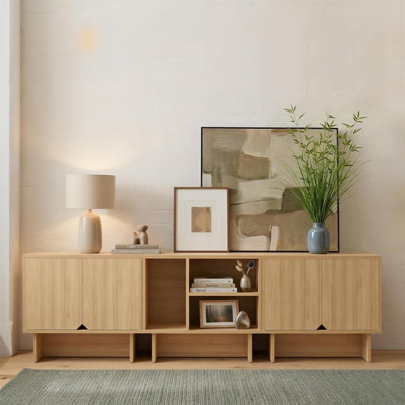 LCZY Modular TV Stand for 70-Inch TV,Modern 3pcs Storage Sideboards,Bookcase,End Table,Nightstand,Buffet Cabinets,Coffee Table for Living Room,Dining Room,Bedroom, Natural
