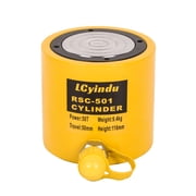 LCyindu 50T Hydraulic Cylinder Jack 250mm Stroke Solid Single Acting Hydraulic Ram Cylinder Hydraulic Lifting Cylinders50T 2Inch