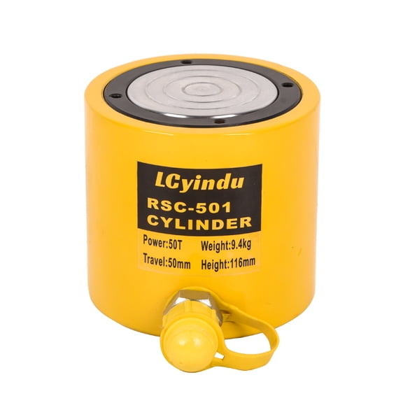LCyindu 50T Hydraulic Cylinder Jack 2"(50mm) Stroke Solid Single Acting Hydraulic Ram Cylinder Hydraulic Lifting Cylinders(50T 2Inch)