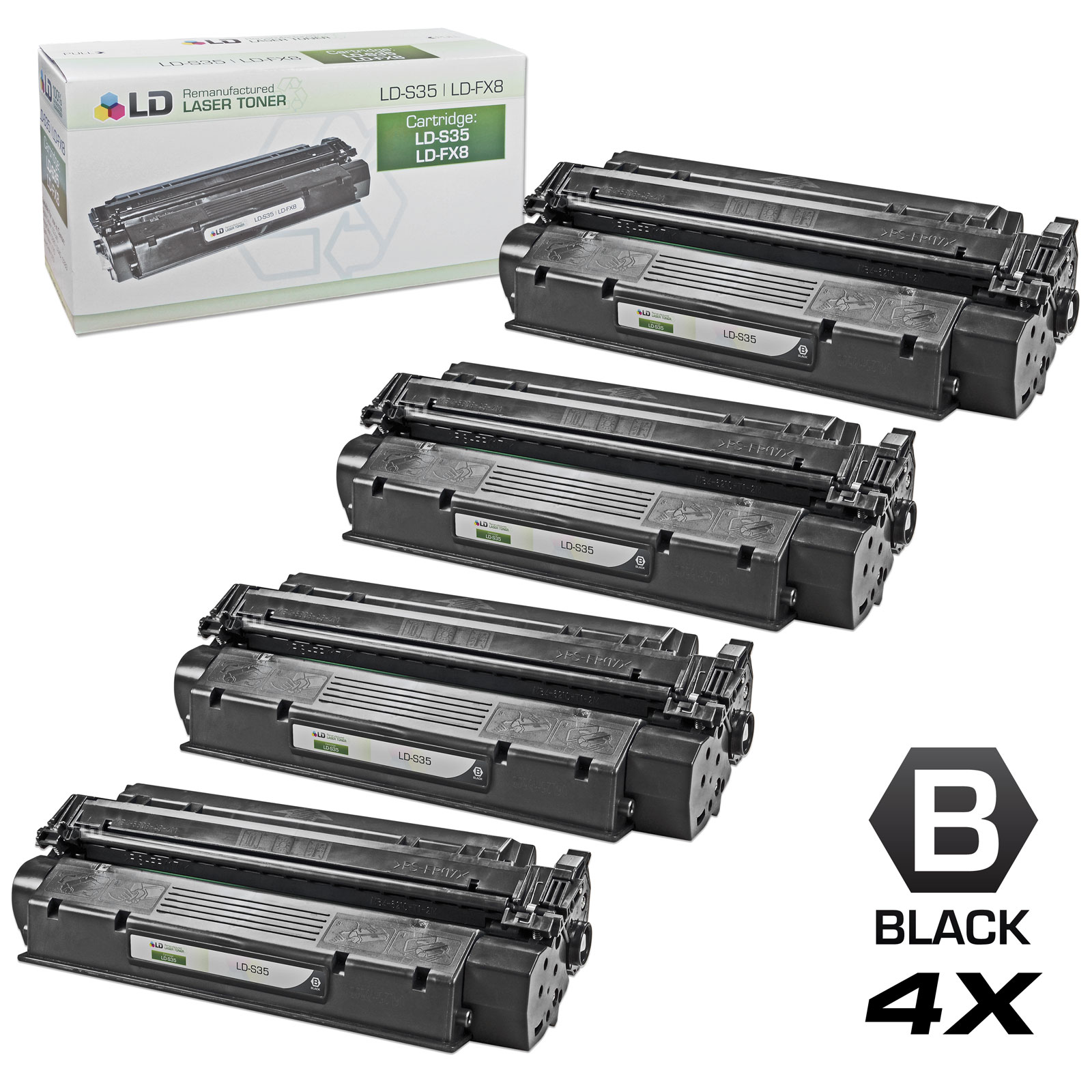 LD Canon Remanufactured S35 (7833A001AA) Set of 4 Black Laser Toner Cartridges - image 1 of 1