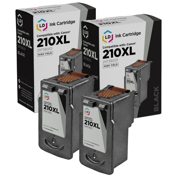 LD Products Canon Compatible Replacement PG-210XL Set of 2 High Yield Ink Cartridges