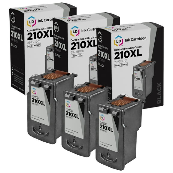 LD Products Canon Compatible Replacement PG-210XL Set of 3 High Yield Ink Cartridges