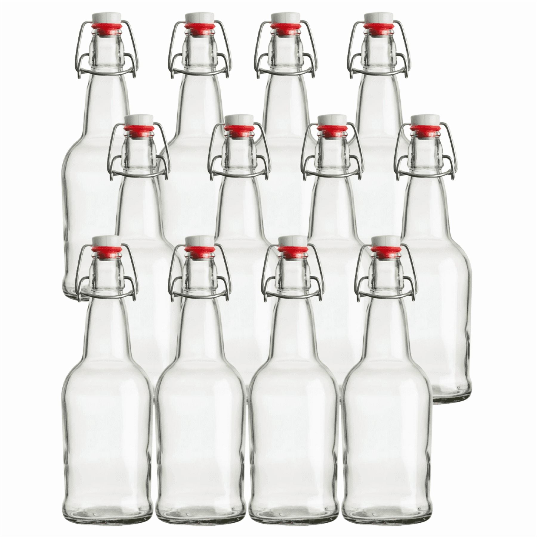 LD Carlson Clear Flip-Top Bottles 16 oz. - 12/Case