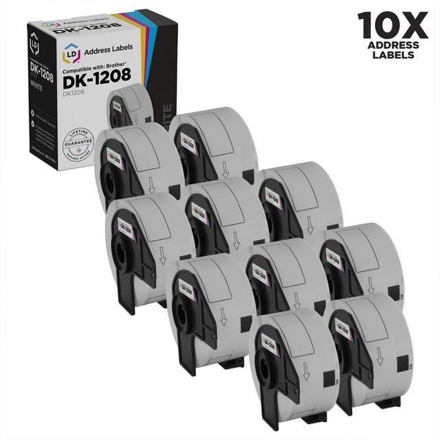 LD Compatible Address Label Replacement for DK-1208 1.4 in x 3.5 in (400 Labels, 10-Pack, White)