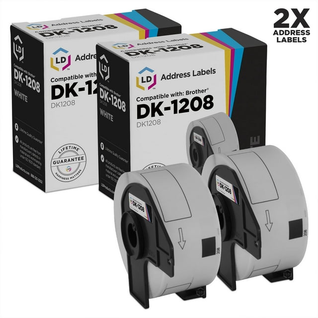 LD Compatible Address Label Replacement for DK-1208 1.4 in x 3.5 in (400 Labels, 2-Pack)