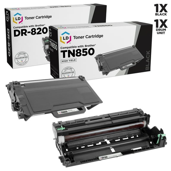 LD Compatible Brother TN850 / DR820 Toner & Drum Unit Set of 2 for DCP-L5500DN, DCP-L5600DN, DCP-L5650DN, HL-L5000D, HL-L5100DN, HL-L5200DW, HL-L5200DWT, HL-L6200DW, MFC-L5850DW, MFC-L5900DW