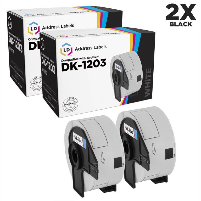 LD Compatible DK-1203 White Labels: 0.66 x 3.4 2PK for P-Touch QL