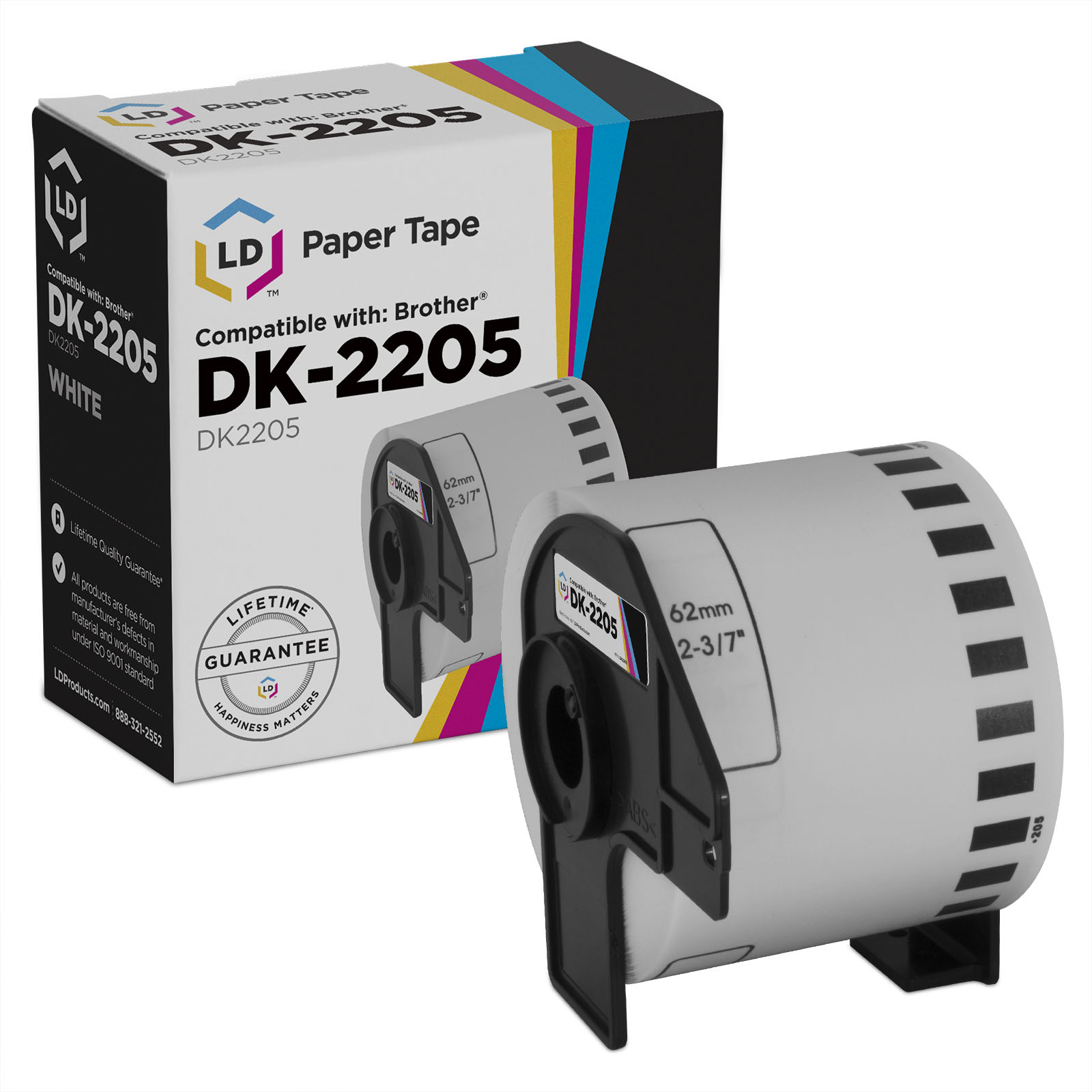 LD Compatible DK-2205 White Label Tape / 2.4 in x 100 ft - image 1 of 1
