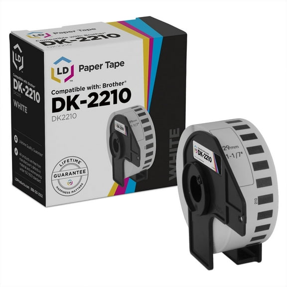 LD Compatible DK-2210 White Label Tape / 1.1 in x 100 ft