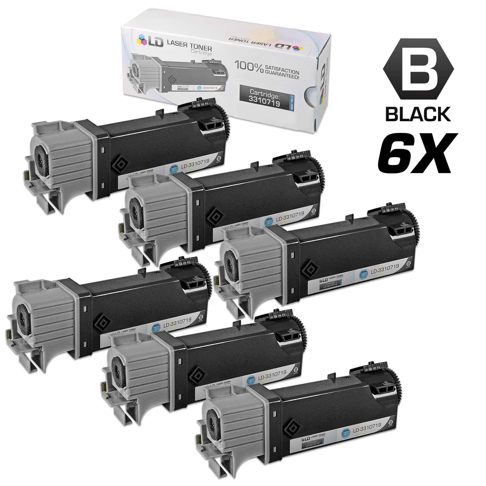 LD Compatible Dell 2150cdn 2150cn 2155cdn 2155cn Set of 6 3310719