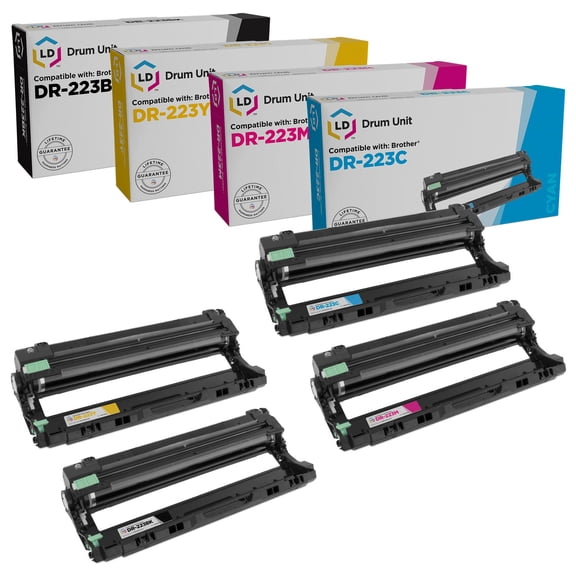 LD Products Compatible Replacement Brother DR-223 Drum Unit Set (Black, Cyan, Magenta, Yellow)