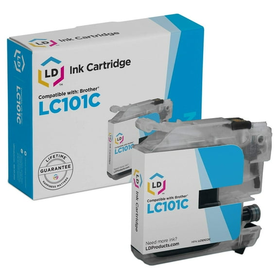 LD Products Compatible Replacement Brother LC101 / LC101C Cyan Ink Cartridge
