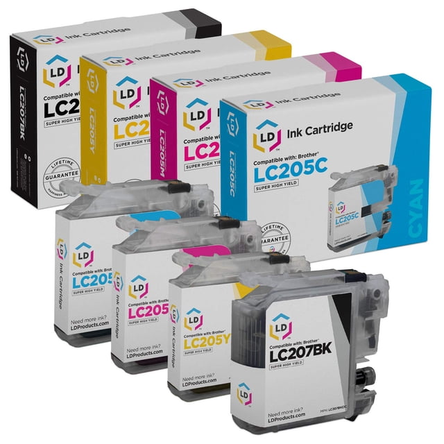 LD Compatible Ink Cartridge Replacement for Brother LC207 & LC205 Super ...