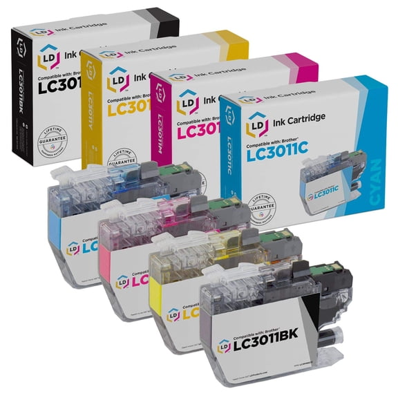 LD Products Compatible Replacement Brother LC3011 Ink Cartridge Set: Black, Cyan, Magenta, Yellow