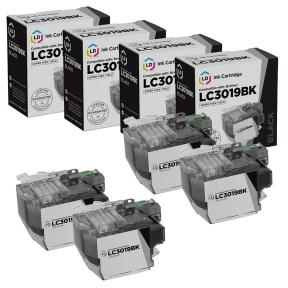 LD Compatible Ink Cartridge Replacement for Brother LC3019BK Super High Yield (Black, 4-Pack)