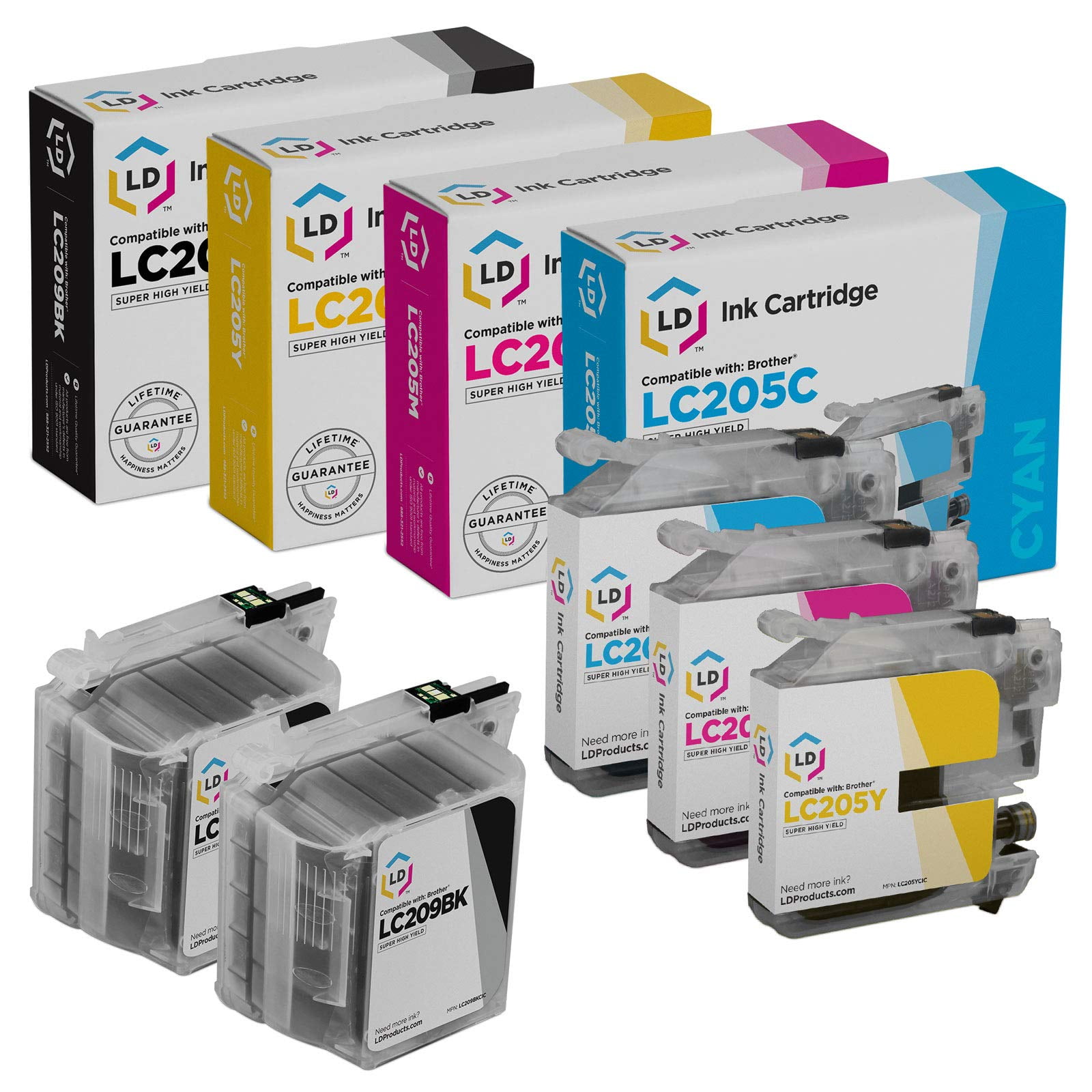 LD Compatible Ink Cartridge Replacements for Brother LC209 & LC205 ...