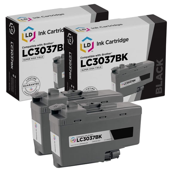 LD Products Compatible Replacement Brother LC3037BK Super High Yield Black Ink Cartridges 2-Pack