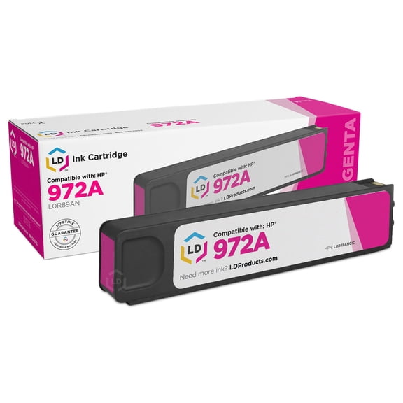 LD Products Compatible Ink Cartridge Replacements for HP 972A L0R89AN (Magenta)