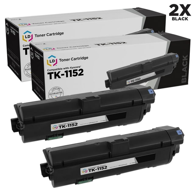 LD Compatible Kyocera TK-1152 (1T02RV0US0) Pack of 2 Black Laser Toner Cartridges for use in M2635dw