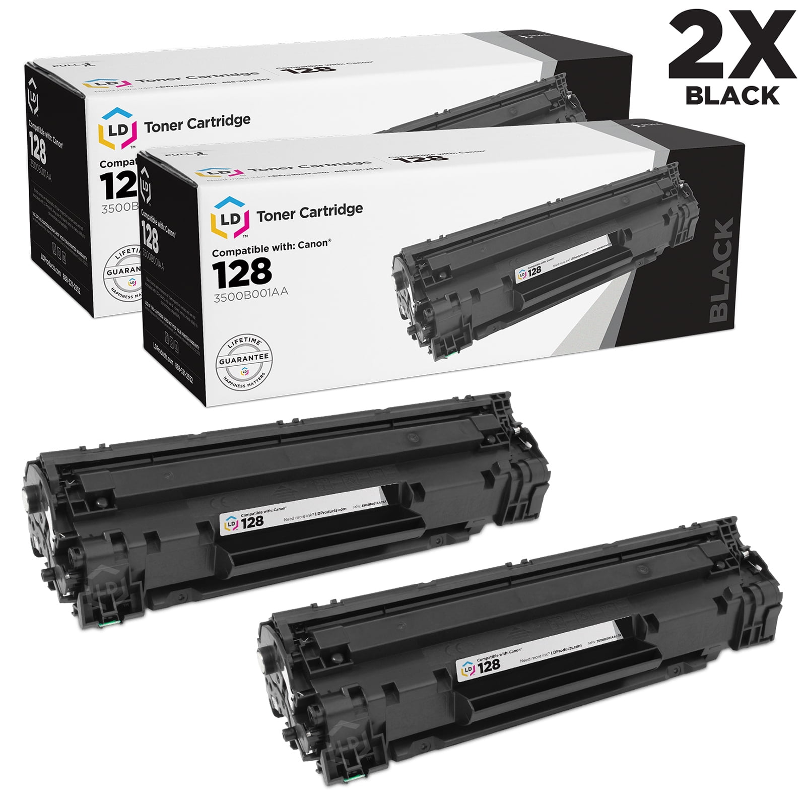 Demokratisk parti snave Tag telefonen LD Compatible Replacement for Canon 128 Black Toner Cartridge 2-Pack for  FaxPhone L100, L190 & imageCLASS D530, D550, MF4412, MF4420n, MF4450,  MF4550d, MF4570dn, MF4570dw, MF4580dn, MF4770n, MF4880dw - Walmart.com