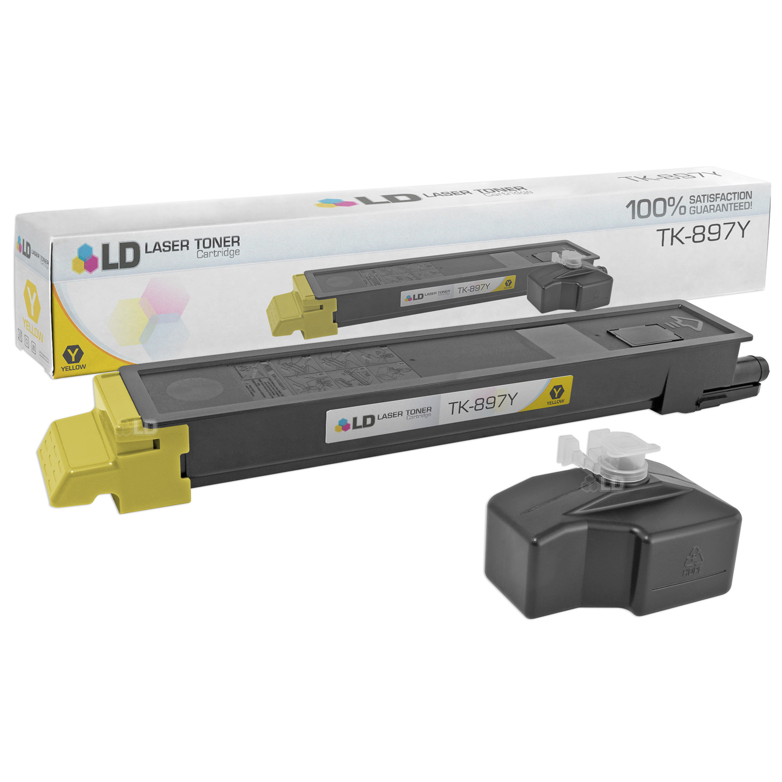 LD Compatible Replacement for Kyocera-Mita TK-897Y Yellow Laser Toner Cartridge for use in Kyocera-Mita TASKalfa 205c, 255, 255c, FS-C8520MFP, and FS-C8525MFP s - image 1 of 1
