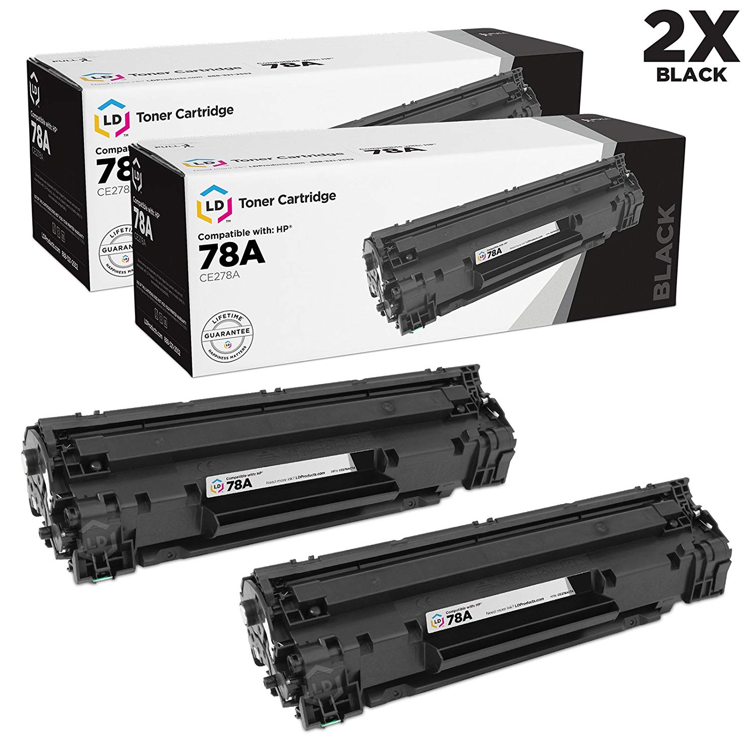 LD Compatible Replacement for HP 78A / HP CE278A Toner Cartridges (Pack of 2) - image 1 of 6